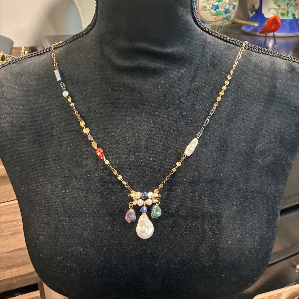Eclectic Pearl Charm Necklace